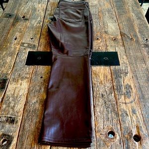 Vegan Learher 5 pocket pants. Vintage slim high rise.